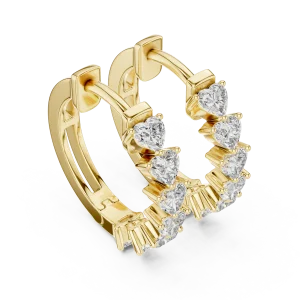 Ethereal Heart Infinite Row Lab-Grown Diamond Hoop Earrings