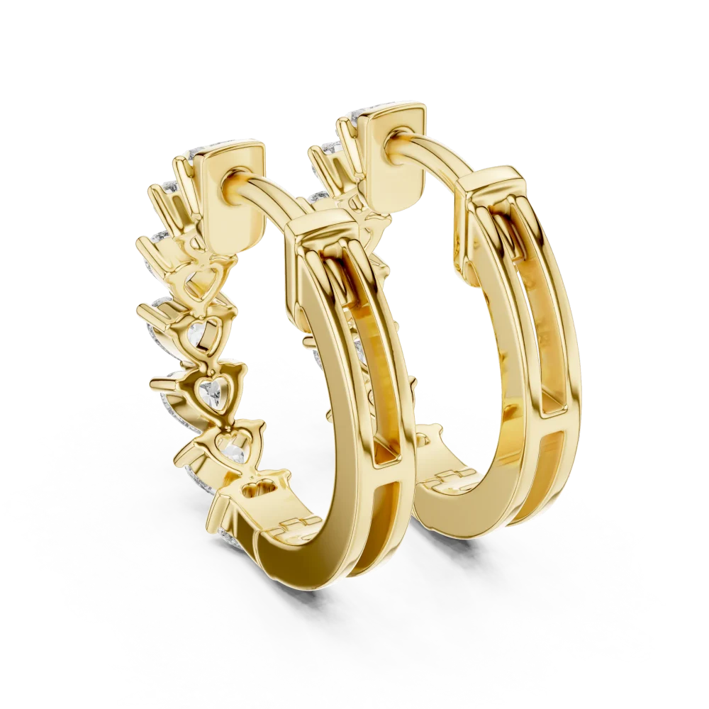 Ethereal Heart Infinite Row Lab-Grown Diamond Hoop Earrings - Image 4
