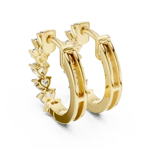 Ethereal Heart Infinite Row Lab-Grown Diamond Hoop Earrings - Image 4