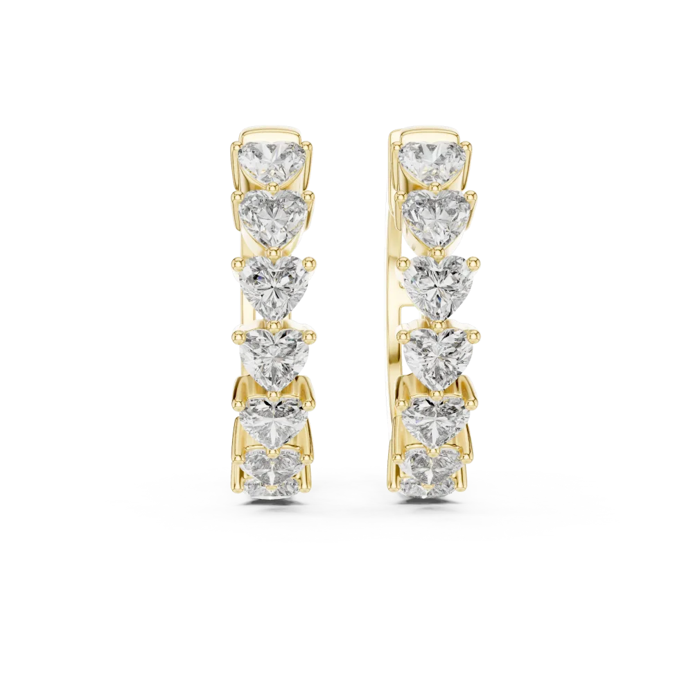 Ethereal Heart Infinite Row Lab-Grown Diamond Hoop Earrings - Image 2