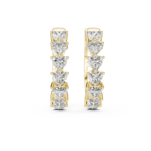 Ethereal Heart Infinite Row Lab-Grown Diamond Hoop Earrings - Image 2