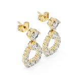 Luminary Round Brilliant Pavé-Set Pear Silhouette Drop Earrings