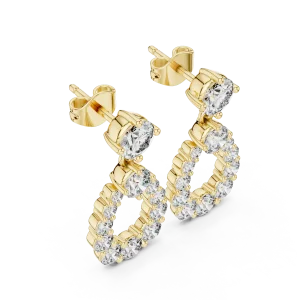 Luminary Round Brilliant Pavé-Set Pear Silhouette Drop Earrings