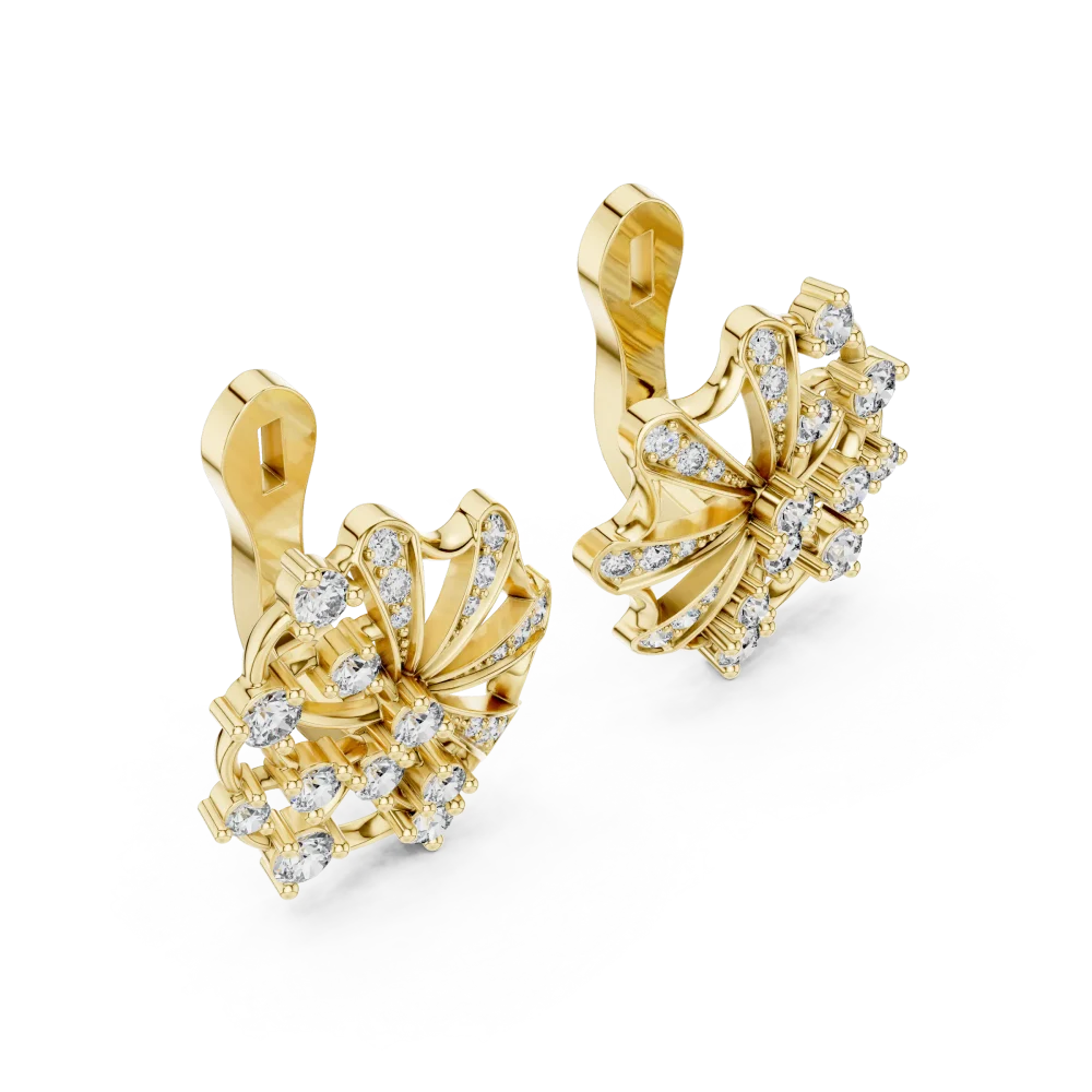 Elevate your aesthetic with these sculptural DIAMEUR lab-grown diamond stud earrings, designed for brilliant scintillation and modern luxury. Shop now.