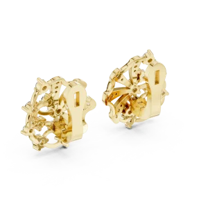 Luminary Round Brilliant Pavé-Set Architectural Stud Earrings - Image 4
