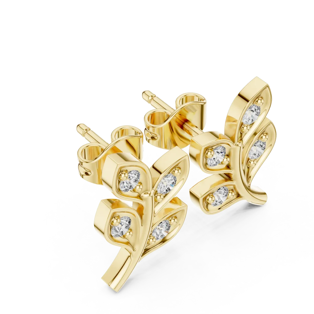 Experience the allure of nature with these Ethereal Foliage DIAMEUR diamond studs. Brilliant, sustainable luxury for your everyday style. Shop now!