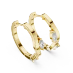 Fluid Marquise Silhouette Contemporary Hoop Earrings