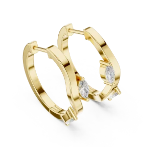 Fluid Marquise Silhouette Contemporary Hoop Earrings