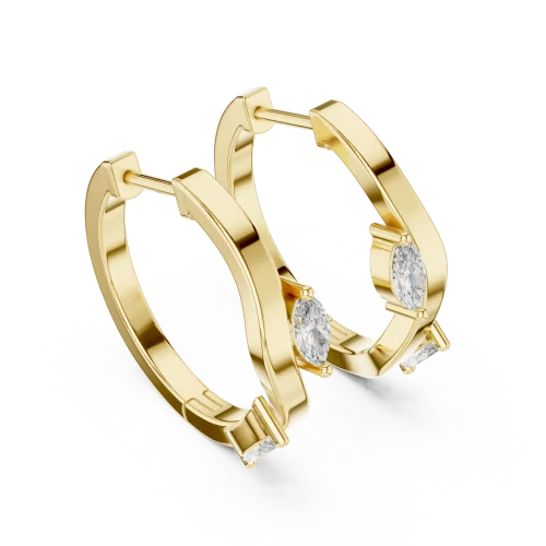 Fluid Marquise Silhouette Contemporary Hoop Earrings