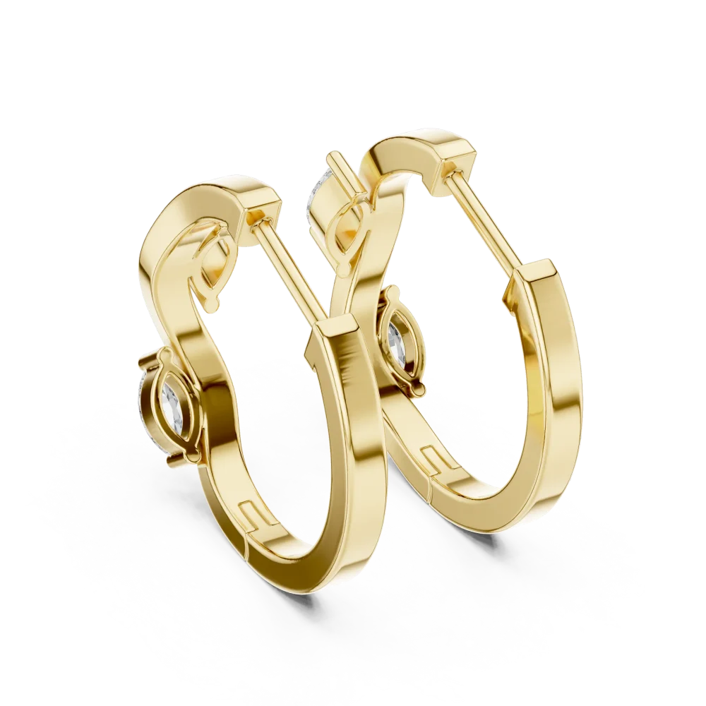 Fluid Marquise Silhouette Contemporary Hoop Earrings - Image 4