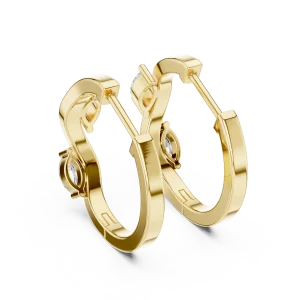 Fluid Marquise Silhouette Contemporary Hoop Earrings - Image 4