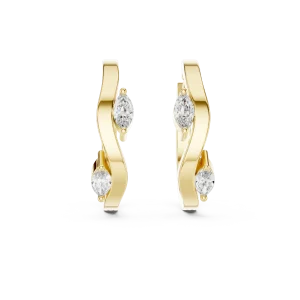 Fluid Marquise Silhouette Contemporary Hoop Earrings - Image 2