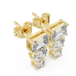 Architectural Triad Emerald, Oval, and Round Diamond Studs