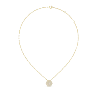 Luminary Hexagon Pavilion Round Solitaire Pendant - Image 4