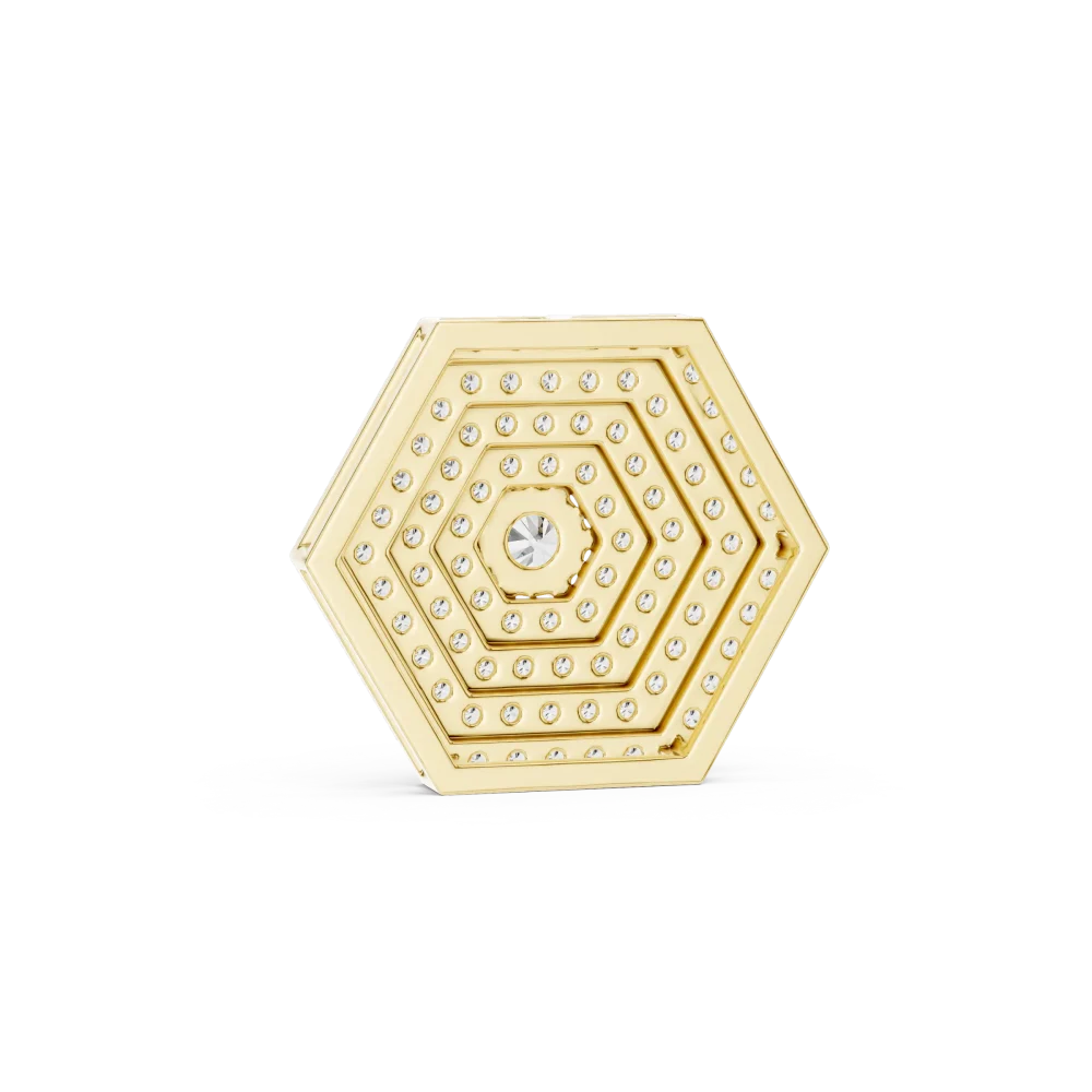 Luminary Hexagon Pavilion Round Solitaire Pendant - Image 3