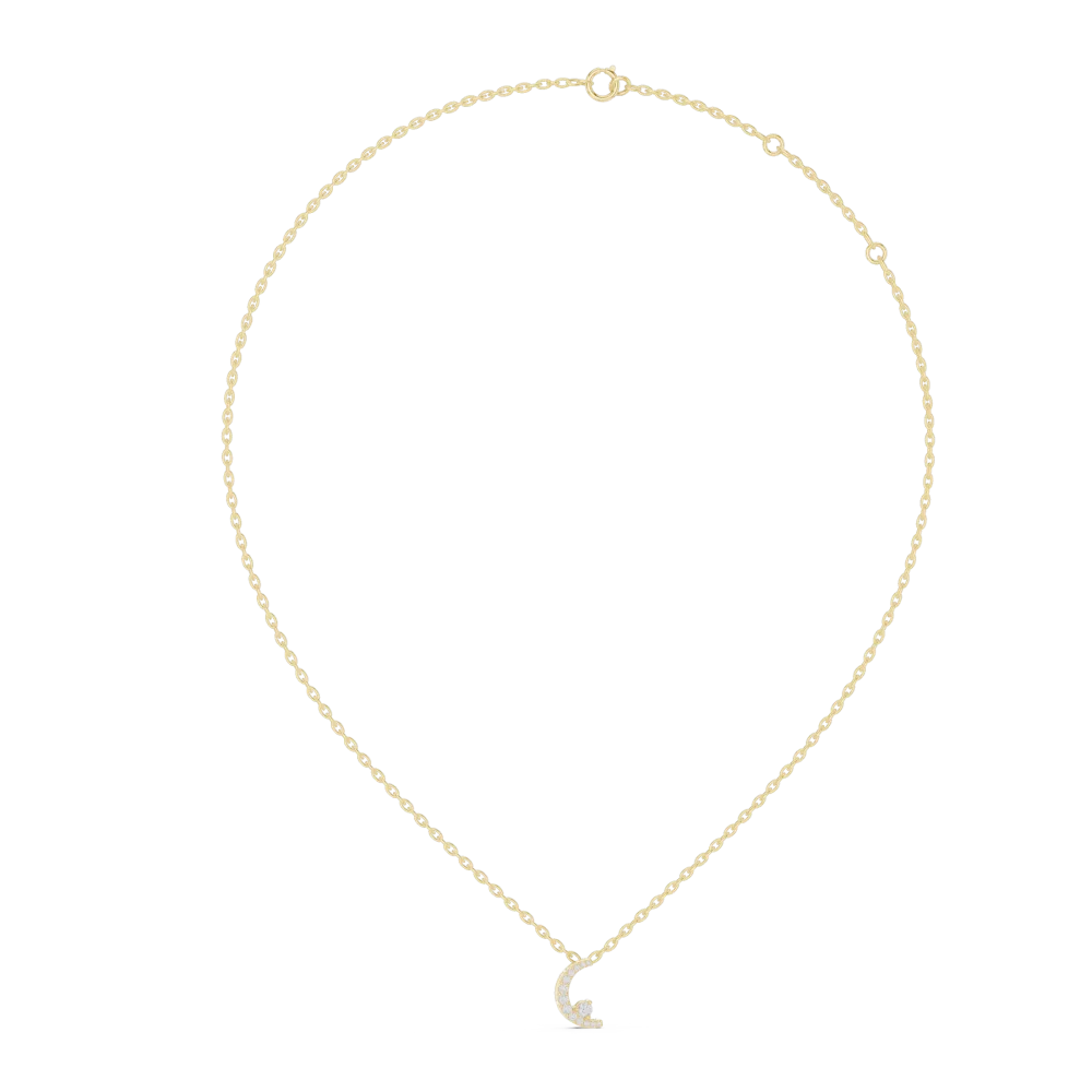 Luminary Round Brilliant Crescent Silhouette Pendant - Image 3
