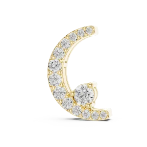 Luminary Round Brilliant Crescent Silhouette Pendant