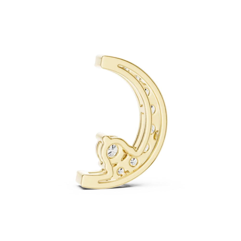 Luminary Round Brilliant Crescent Silhouette Pendant - Image 4