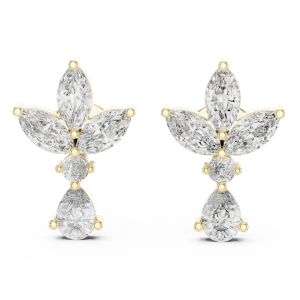 Ethereal Marquise and Pear Cluster Statement Stud Earrings - Image 2