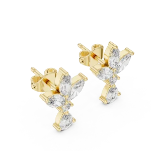 Ethereal Marquise and Pear Cluster Statement Stud Earrings
