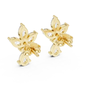 Ethereal Marquise and Pear Cluster Statement Stud Earrings - Image 3