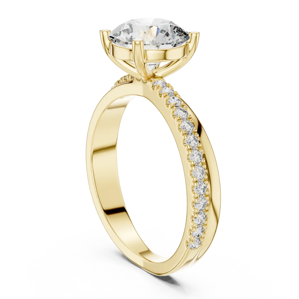 Luminary Round Brilliant Pavé-Set Solitaire Engagement Ring - Image 3