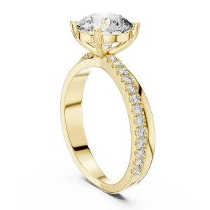 Luminary Round Brilliant Pavé-Set Solitaire Engagement Ring - Image 3