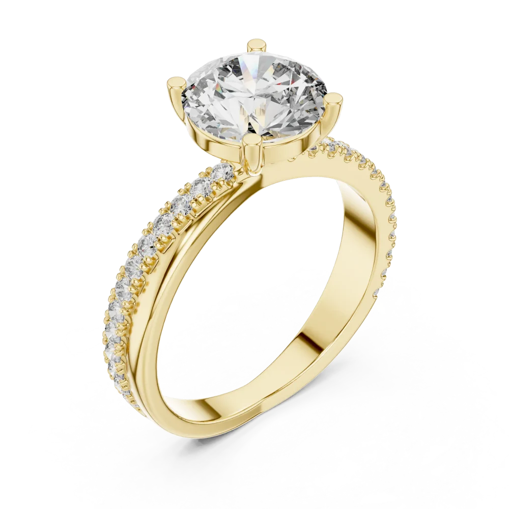 Experience the brilliant sparkle of our Round Pavé-Set Solitaire. Handcrafted with DIAMEUR lab-grown diamonds, this ring defines modern luxury. Shop now.