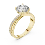 Luminary Round Brilliant Pavé-Set Solitaire Engagement Ring