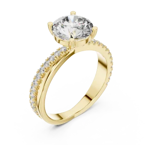 Luminary Round Brilliant Pavé-Set Solitaire Engagement Ring
