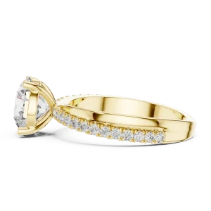 Luminary Round Brilliant Pavé-Set Solitaire Engagement Ring - Image 4