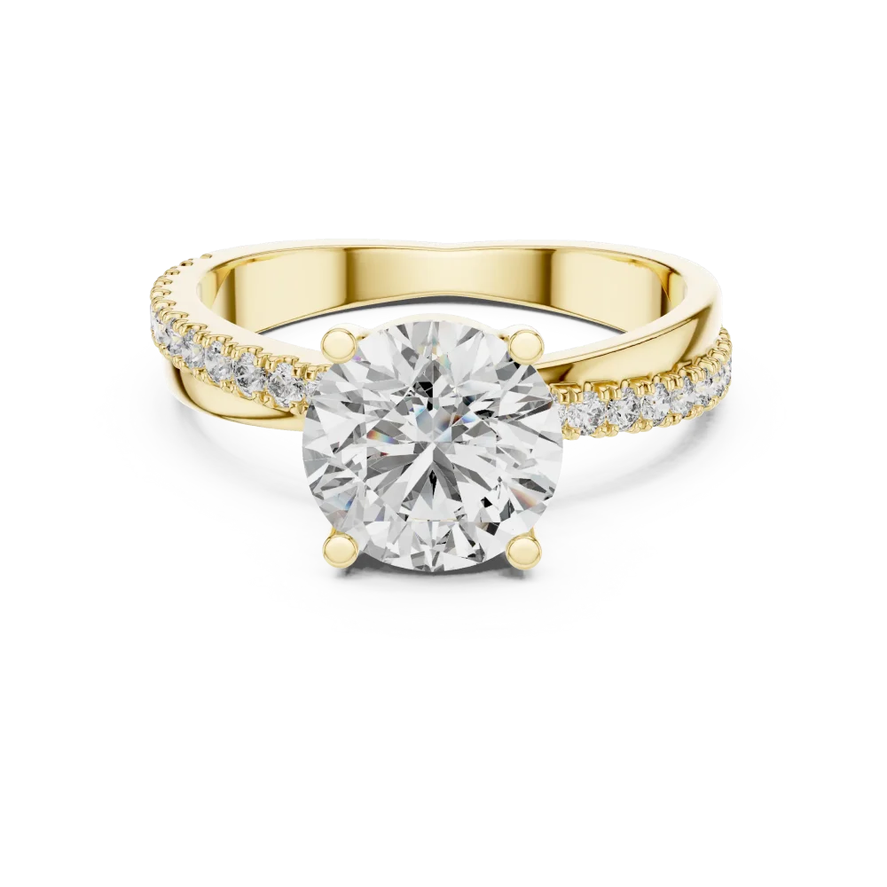 Luminary Round Brilliant Pavé-Set Solitaire Engagement Ring - Image 2