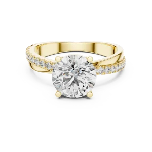 Luminary Round Brilliant Pavé-Set Solitaire Engagement Ring - Image 2