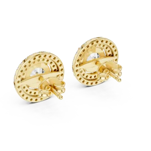 Luminary Round Brilliant Double Halo Solitaire Stud Earrings - Image 3