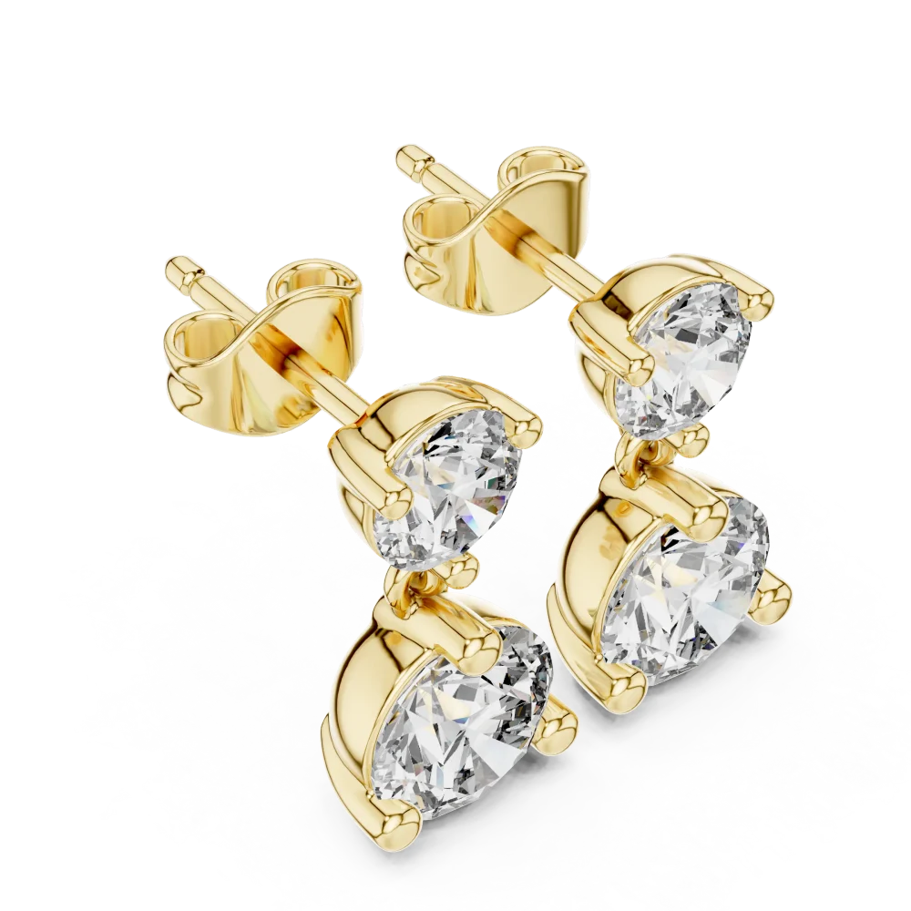 Experience timeless brilliance with these stunning dual-drop lab-grown diamond stud earrings. Elevate your collection and shop the look today.