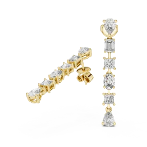 Luminary Geometric Multi-Shape Diamond Drop Earrings - Image 3