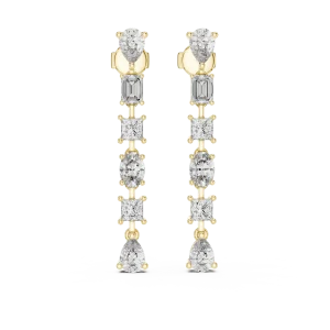 Luminary Geometric Multi-Shape Diamond Drop Earrings - Image 2