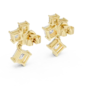 Geometric Princess Symmetry Statement Drop Earrings - Image 4