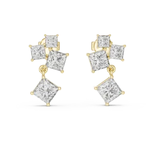 Geometric Princess Symmetry Statement Drop Earrings - Image 2