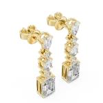Luminary Multi-Shape Emerald Cut Architectural Drop Earrings