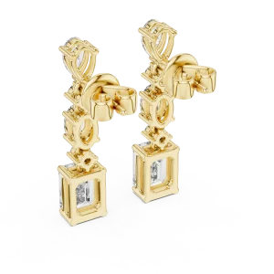 Luminary Multi-Shape Emerald Cut Architectural Drop Earrings - Image 4