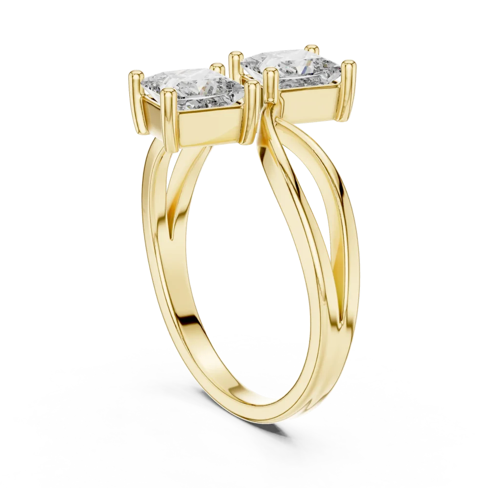 Symmetry Princess Dual-Stone Infinity Silhouette Solitaire Ring - Image 3