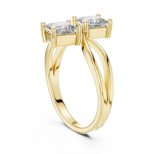 Symmetry Princess Dual-Stone Infinity Silhouette Solitaire Ring - Image 3