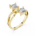 Symmetry Princess Dual-Stone Infinity Silhouette Solitaire Ring