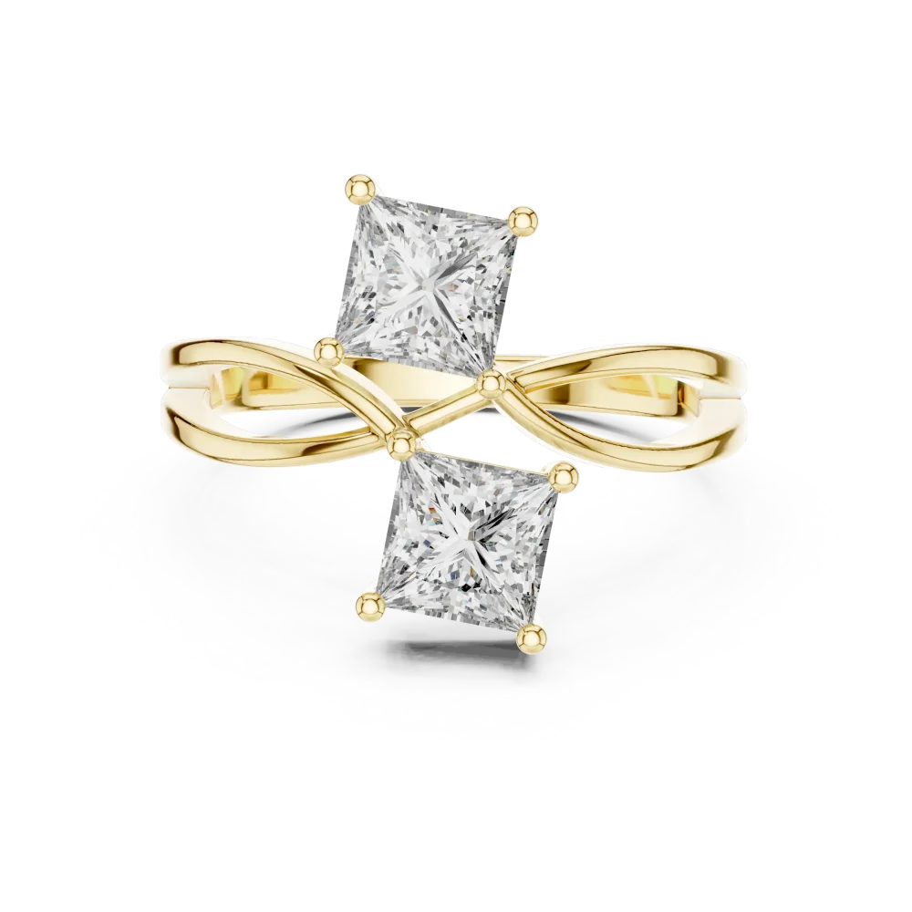 Symmetry Princess Dual-Stone Infinity Silhouette Solitaire Ring - Image 2