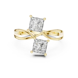 Symmetry Princess Dual-Stone Infinity Silhouette Solitaire Ring - Image 2