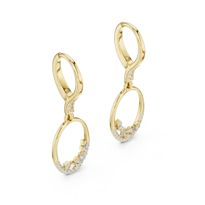 Luminary Oval Silhouette Baguette and Round Diamond Drop Earrings