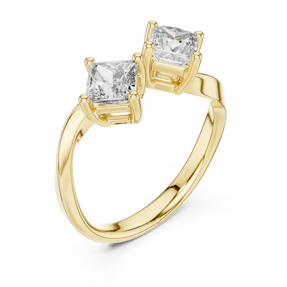 Experience modern sophistication with this princess-cut DIAMEUR diamond open ring. A bold, architectural statement for your collection. Shop now.