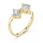 Symmetry Princess Cut Architectural Two-Stone Open Ring