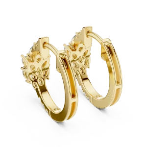 Luminary Pear and Round Brilliant Cluster Hoop Earrings - Image 4